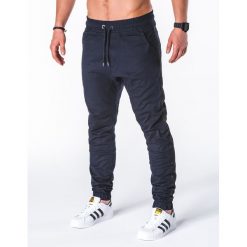 SPODNIE MĘSKIE JOGGERY P670 - GRANATOWE. Niebieskie joggery męskie Ombre Clothing. Za 75,00 zł.