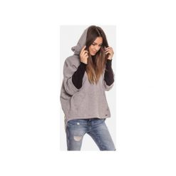 Ciepła szara bluza kangurka damska z kapturem. Szare bluzy damskie marki Bien fashion, s, bez wzorów, z bawełny, z długim rękawem, długie, z kapturem. Za 169,00 zł.