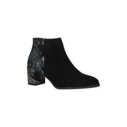 Buty: Botki Sergio Leone Czarne botki na ozdobnym słupku BT541