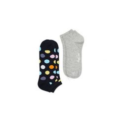 Skarpetki Happy Socks - 2-Pak Low Socks (BDO02-9000). Szare skarpetki męskie Happy Socks, w kolorowe wzory, z bawełny. Za 47,90 zł.