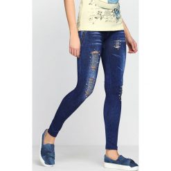 Spodnie damskie: Niebieskie Legginsy You Win