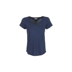 T-shirty z krótkim rękawem Tommy Jeans TJW SOFT JERSEY V-NECK TEE. Niebieskie t-shirty damskie Tommy Jeans, s, bez wzorów, z jeansu, bez kołnierzyka. Za 129,00 zł.