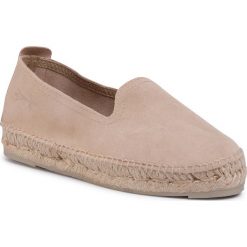 Espadryle MANEBI - Slippers W K 1.1 N0 Champagne Beige. Brązowe espadryle damskie Manebi, bez wzorów, ze skóry, bez obcasa. W wyprzedaży za 259,00 zł.