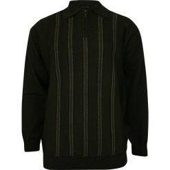Sweter Ciemny Zielony, z Kołnierzykiem, Góra Zapinana na Zamek, w Paski -ELKJAER- Męski SWKNGS6041zielonyciem. Żółte swetry męskie Elkjaer, s, w paski, klasyczne, z klasycznym kołnierzykiem, bez kaptura. Za 187,00 zł.