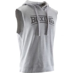 Koszulka bokserska bez rękawów z kapturem. Szare koszulki męskie OUTSHOCK, xl, bez wzorów, z elastanu, sportowe, z kapturem, bez rękawów. Za 79,99 zł.