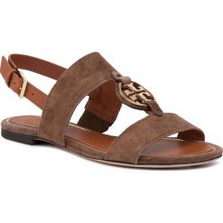 Sandały TORY BURCH - Metal Miller 61733 River Rock/Gold 037. Pomarańczowe klapki damskie Tory Burch, bez wzorów, ze skóry, bez obcasa, na obcasie. Za 1139,00 zł.
