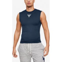 Under Armour Project Rock Podkoszulek Niebieski. Niebieskie podkoszulki męskie Under Armour, s, z nadrukiem, z elastanu, bez rękawów. Za 171,95 zł.