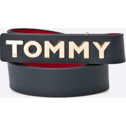 Tommy Hilfiger - Pasek skórzany. Niebieskie paski damskie marki TOMMY HILFIGER, w paski, ze skóry. W wyprzedaży za 259,90 zł.