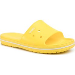 Klapki CROCS - Crocband III Slide 205733 Lemon/White. Żółte klapki damskie Crocs, bez wzorów, z tworzywa sztucznego, bez obcasa. Za 129,00 zł.