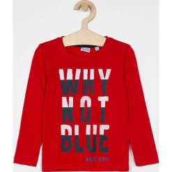 Blukids - Longsleeve dziecięcy 98-134 cm. Czerwone t-shirty chłopięce Blukids, z nadrukiem, z bawełny, z długim rękawem. W wyprzedaży za 34,90 zł.