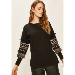 Answear - Bluza. Czarne bluzy damskie ANSWEAR, s, z aplikacjami, z bawełny, bez rękawów, bez kaptura. W wyprzedaży za 69,90 zł.