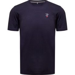 T-shirt AERONAUTICA MILITARE. Niebieskie t-shirty męskie Aeronautica Militare, z aplikacjami, z bawełny, z okrągłym kołnierzem. Za 330,00 zł.