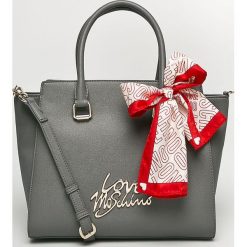 Love Moschino - Torebka. Szare torebki klasyczne damskie Love Moschino, w paski, z materiału, średnie. Za 999,90 zł.