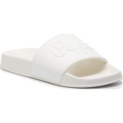 Klapki PEPE JEANS - Flap Bass PLS70049 Off White 803. Białe klapki damskie Pepe Jeans, bez wzorów, z jeansu, bez obcasa. W wyprzedaży za 99,00 zł.