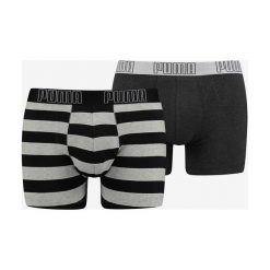 Puma 2-pack Bokserki Czarny. Czarne bokserki męskie Puma, w paski, z elastanu. Za 85,95 zł.