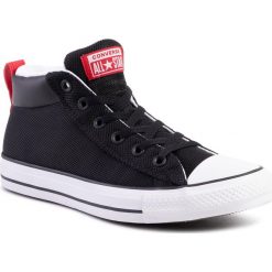 Trampki CONVERSE - Ctas Street Mid 163404C Black/White/Enamel Red. Czarne półbuty męskie Converse, bez wzorów, z gumy, klasyczne, bez zapięcia. Za 319,00 zł.