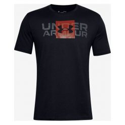 Under Armour Box Logo Wordmark Koszulka Czarny. Czarne podkoszulki męskie Under Armour, xxl, z nadrukiem, z bawełny, z krótkim rękawem. Za 119,95 zł.