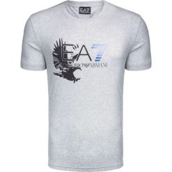 T-shirt EA7 EMPORIO ARMANI. Szare t-shirty męskie EA7 Emporio Armani, z nadrukiem, z bawełny, z okrągłym kołnierzem. W wyprzedaży za 210,00 zł.