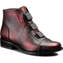 Botki damskie lity: Botki EKSBUT - 65-3558-F95-1G Bordo/Czarny