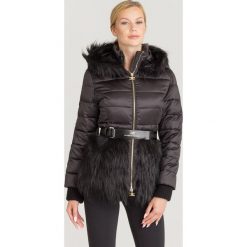 KURTKA ELISABETTA FRANCHI. Czarne kurtki damskie w paski, z materiału. Za 1184,50 zł.