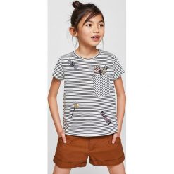 Mango Kids - Top dziecięcy Ariesd 110-164 cm. Szare topy damskie marki Mango Kids, z aplikacjami, z bawełny, z okrągłym kołnierzem. W wyprzedaży za 39,90 zł.