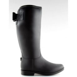 Kalosze damskie oficerki czarne D58 Black. Czarne kalosze damskie ButyModne, na spacer, bez obcasa, bez zapięcia. W wyprzedaży za 109,00 zł.