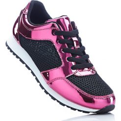 Sneakersy bonprix czarno-stary jasnoróżowy metaliczny. Czarne buty sportowe damskie bonprix, z materiału. Za 79,99 zł.