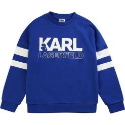 Karl Lagerfeld - Bluza dziecięca 162-174 cm. Niebieskie bluzy chłopięce KARL LAGERFELD, z nadrukiem, z elastanu, bez rękawów, bez kaptura. W wyprzedaży za 299,90 zł.