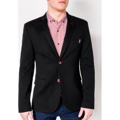Marynarka męska casual M103 - czarna. Czarne marynarki męskie Ombre Clothing, s, bez wzorów, z bawełny, casualowe. Za 79,00 zł.