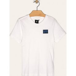 G-Star Raw - T-shirt dziecięcy 128-176 cm. Białe t-shirty chłopięce G-Star RAW, z nadrukiem, z bawełny, bez rękawów. W wyprzedaży za 62,90 zł.