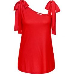 Top z dżerseju, na szerokich ramiączkach bonprix truskawkowy. Czerwone topy damskie bonprix, z dżerseju. Za 27,99 zł.