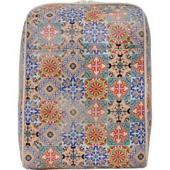 Plecaki damskie: Plecak „Tiles” z kolorowym wzorem – 32 x 25 x 13 cm