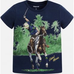 Mayoral - T-shirt dziecięcy 92-134 cm. Szare t-shirty chłopięce marki Mayoral, z nadrukiem, z bawełny, z okrągłym kołnierzem. Za 64,90 zł.