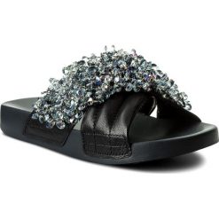 Chodaki damskie: Klapki TORY BURCH – Logan Embellished Slide 46713 Perfect Navy/Gray Blue 414