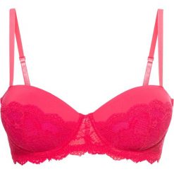 Biustonosz balkonetka bonprix różowy. Różowe biustonosze bonprix, w koronkowe wzory, z koronki. Za 34,99 zł.