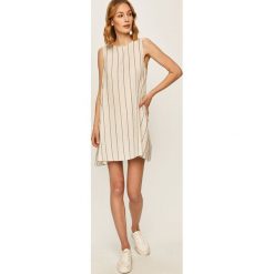 Answear - Sukienka. Niebieskie sukienki damskie ANSWEAR, na co dzień, s, bez wzorów, z bawełny, casualowe, z okrągłym kołnierzem, bez rękawów, mini, rozkloszowane. W wyprzedaży za 99,90 zł.