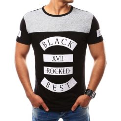T-shirty męskie z nadrukiem: T-shirt męski z nadrukiem czarny (rx2441)
