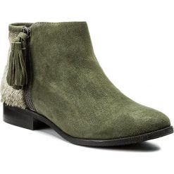 Botki NESSI - 17244/N Zielony 195/Cs. Zielone botki damskie na obcasie Nessi, ze skóry. W wyprzedaży za 279,00 zł.