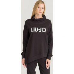 BLUZA LIU JO SPORT. Czarne bluzy sportowe damskie s, z nadrukiem, z elastanu, na golfa. Za 499,00 zł.
