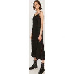 AllSaints - Sukienka Romey. Czarne sukienki damskie AllSaints, na co dzień, s, bez wzorów, z poliesteru, casualowe, z okrągłym kołnierzem, bez rękawów, maxi, proste. W wyprzedaży za 369,90 zł.