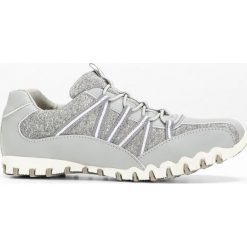 Sneakersy bonprix szary melanż. Szare sneakersy damskie bonprix, z materiału. Za 74,99 zł.