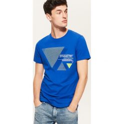 T-shirt z nadrukiem - Niebieski. Niebieskie t-shirty męskie z nadrukiem House, l. Za 29,99 zł.