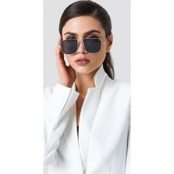 Okulary przeciwsłoneczne damskie aviatory: NA-KD Trend Kwadratowe okulary przeciwsłoneczne – Black