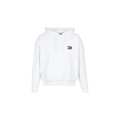 Bluzy Tommy Jeans TJW TOMMY BADGE HOODIE. Białe bluzy damskie Tommy Jeans, s, bez wzorów, z jeansu, bez rękawów, bez kaptura. Za 439,00 zł.