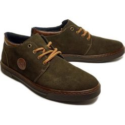 RIEKER B4941-26 brown, półbuty męskie. Brązowe półbuty męskie Rieker, bez wzorów, na sznurówki. Za 289,90 zł.