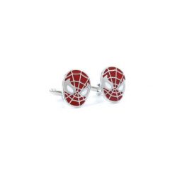 Srebrno-czerwone spinki do mankietów - Spiderman U36. Szare spinki do mankietów męskie Modini Moda Męska, ze stali. Za 49,51 zł.