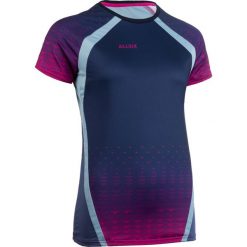 Koszulka do siatkówki V500 damska. Niebieskie bluzki damskie ALLSIX, xs, bez wzorów, z elastanu, bez kołnierzyka. Za 49,99 zł.