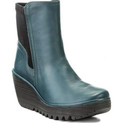 Botki FLY LONDON - Yuanfly P500752001 Reef/Black. Zielone buty zimowe damskie Fly London, z materiału, na obcasie. W wyprzedaży za 329,00 zł.