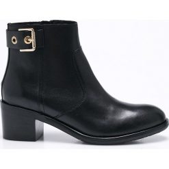 Tommy Hilfiger - Botki. Czarne botki damskie skórzane TOMMY HILFIGER. W wyprzedaży za 429,90 zł.