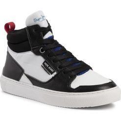 Sneakersy PEPE JEANS - Adams Basket Junior PBS30415 Black 999. Czarne trampki chłopięce Pepe Jeans, bez wzorów, z jeansu, na sznurówki. W wyprzedaży za 209,00 zł.